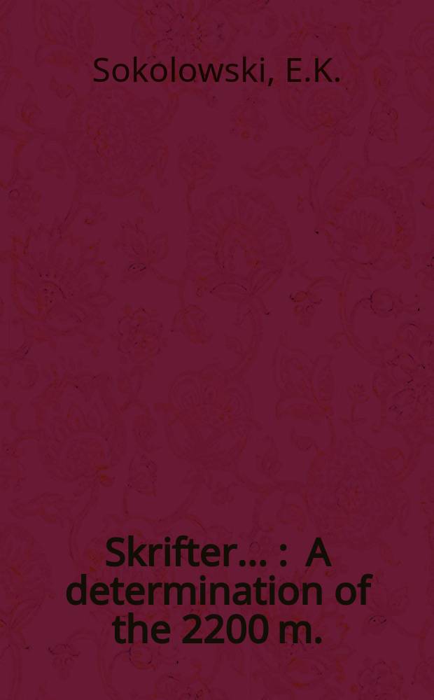 [Skrifter ...] : A determination of the 2200 m./s. absorption cross section and resonance integral of arsenic by pile oscillator technique