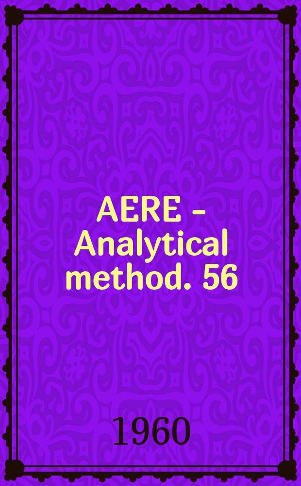 AERE - Analytical method. 56 : The spectrographic determination of beryllium in atmospheric dusts