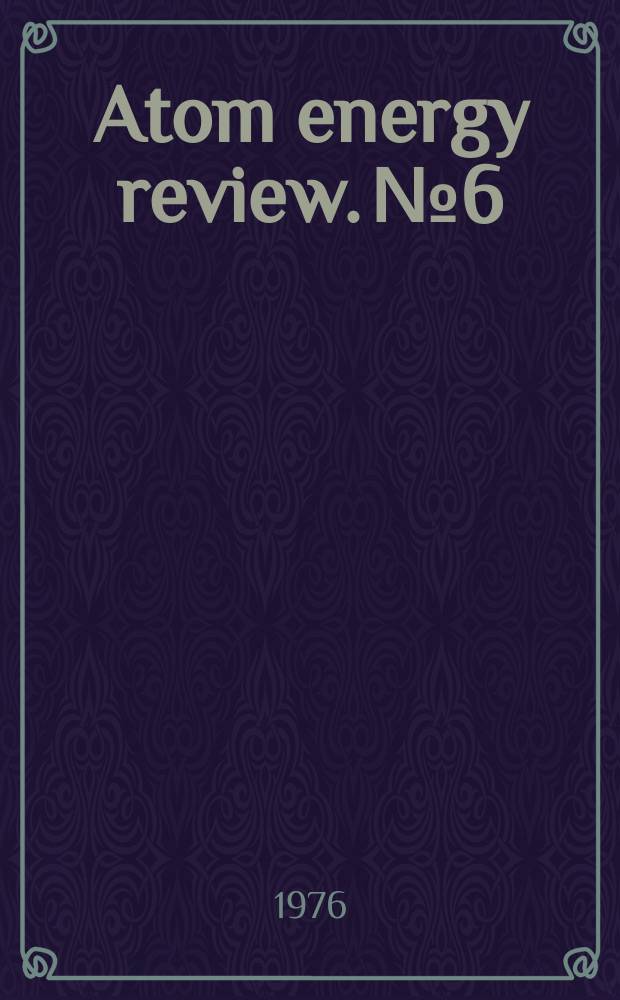 Atom energy review. №6 : Zirconium: physico-chemical properties of its ...