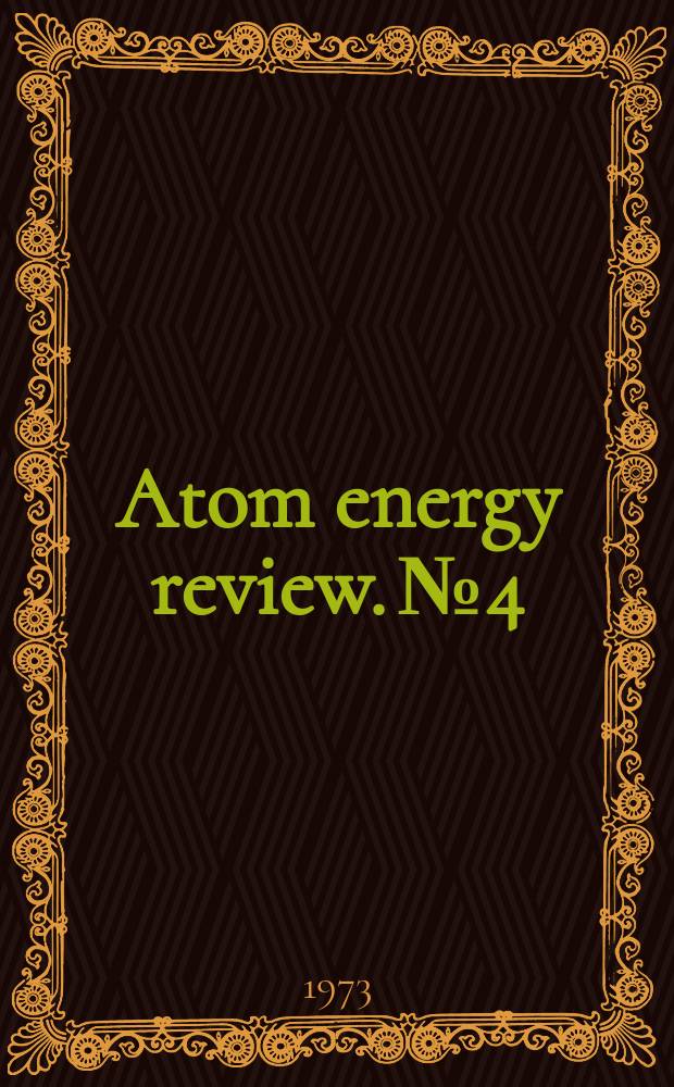 Atom energy review. №4 : Beryllium: physico-chemical properties of its compounds ...