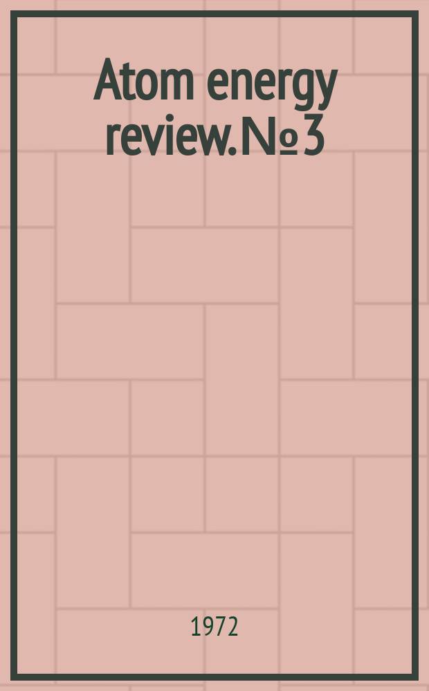 Atom energy review. №3 : Tantalum: physico-chemical properties of its compounds and alloys