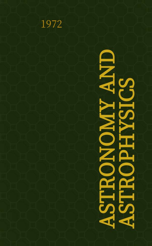 Astronomy and astrophysics : A European journal Publ. by Leiden observatory. Vol.5, №4 : Berkeley survey .... Radio emission ...