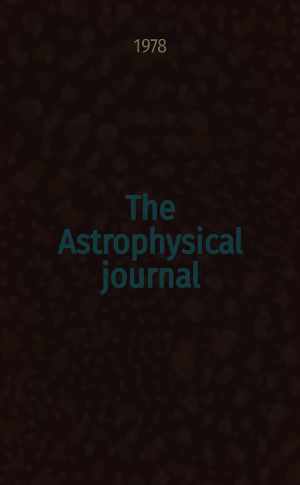 The Astrophysical journal : An international review of spectroscopy and astronomical physics. Vol.226, №3(P.3) : (Annual author and subject index)