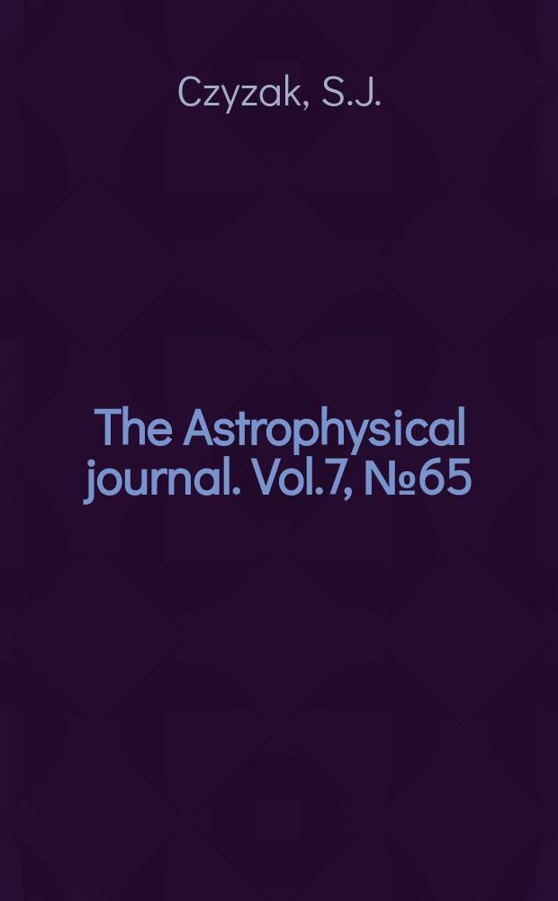 The Astrophysical journal. Vol.7, №65 : Hartree - fock atomic - wave functions for ions of P, S, Cl and A