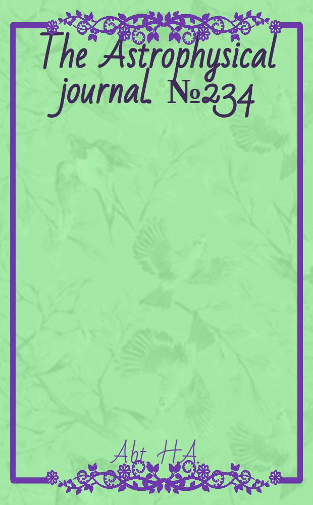 The Astrophysical journal. №234 : Catalog of individual radiant velocities. 12h - 24h ...