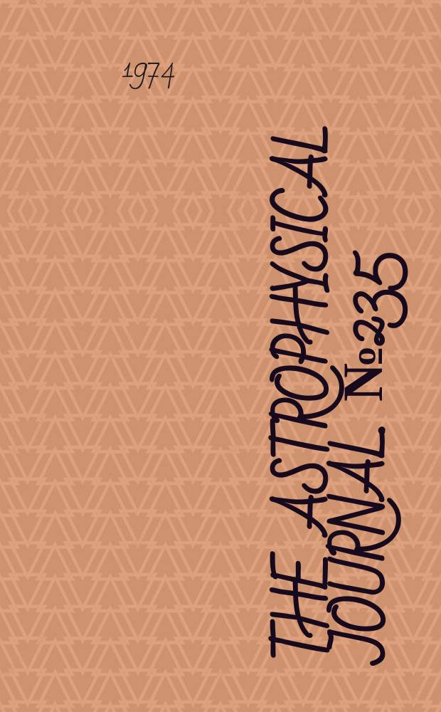 The Astrophysical journal. №235 : Reinvestigation ...