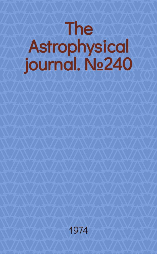 The Astrophysical journal. №240 : Photoelectric profile ...