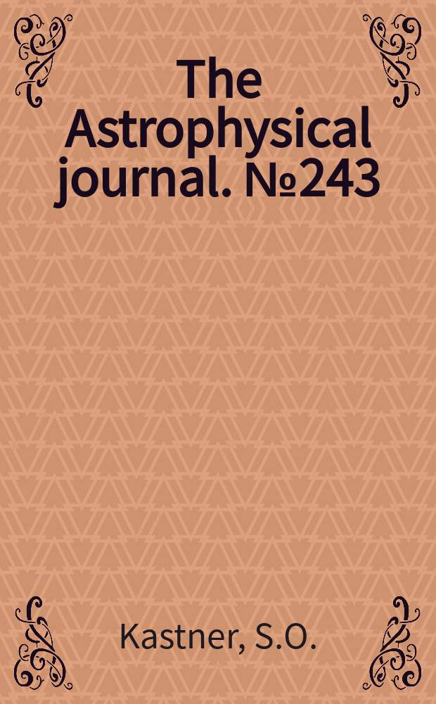 The Astrophysical journal. №243 : Dipole and quadrupole integrals ...