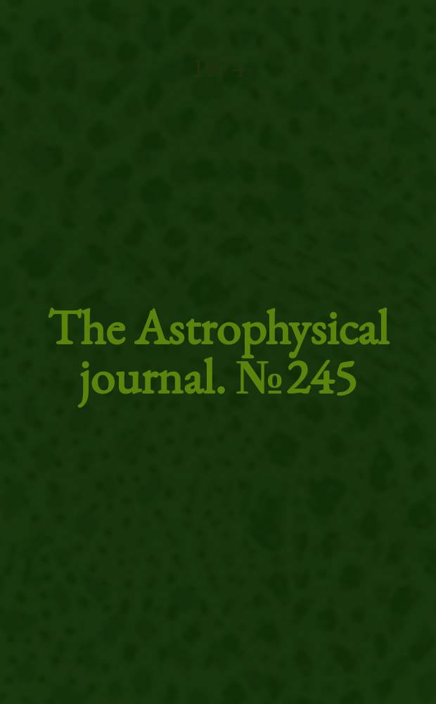 The Astrophysical journal. №245 : Studies of neutral hydrogen cloud structure ...