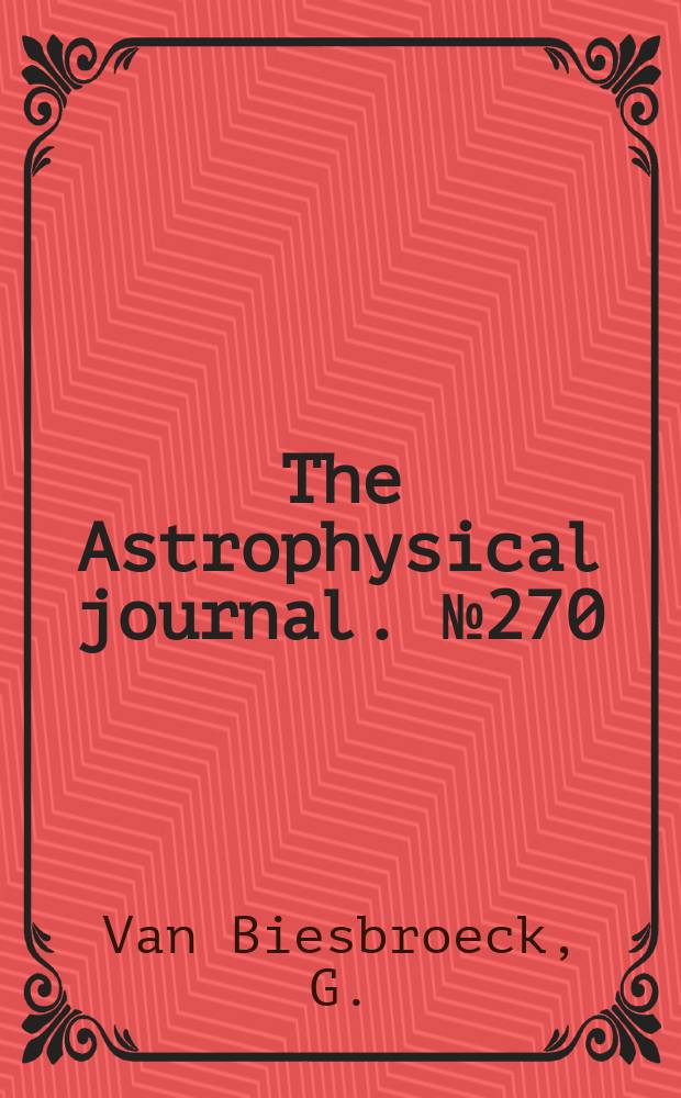 The Astrophysical journal. №270 : Micrometric measures of double stars