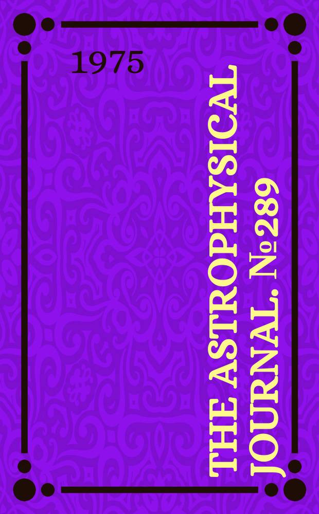 The Astrophysical journal. №289 : Applications of Fourier analysis