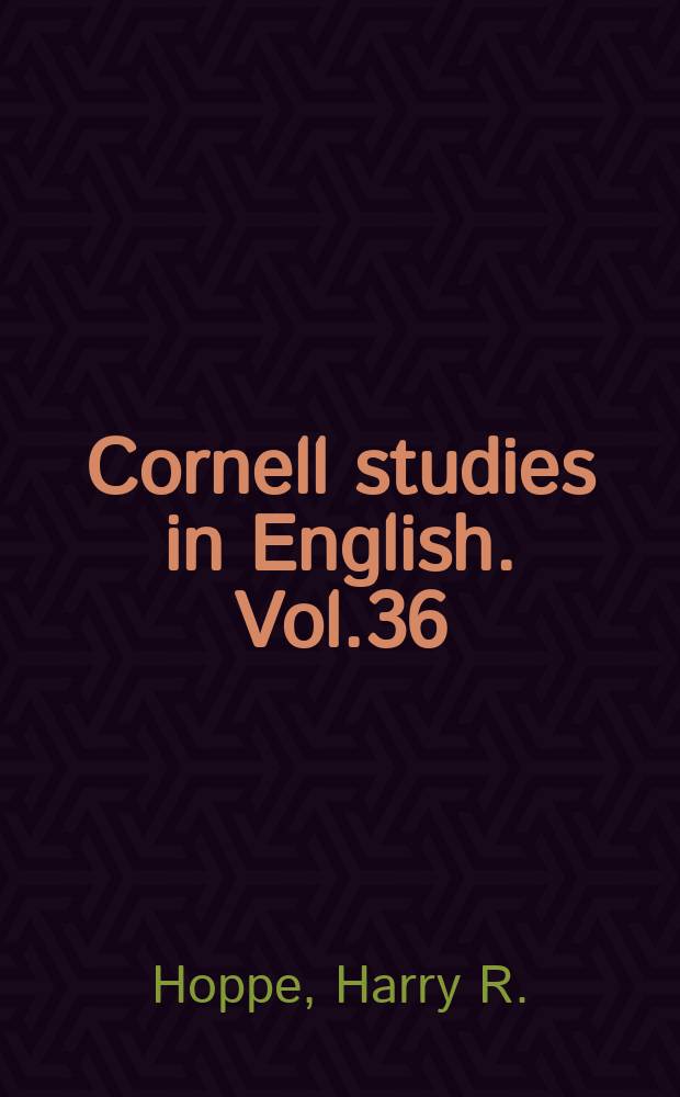 Cornell studies in English. Vol.36 : The Bad Quarto of Romeo and Juliet