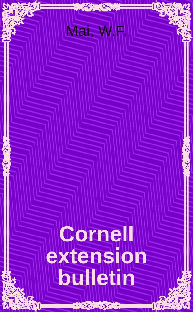 Cornell extension bulletin : Fumigating muck soils for nematode control