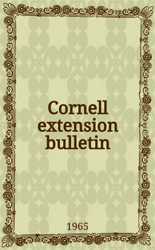 Cornell extension bulletin : Ventilation for poultry houses