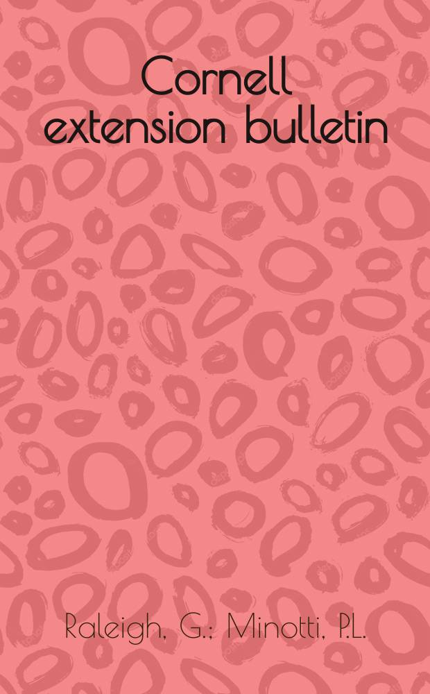 Cornell extension bulletin : Lettuce production in muck soils