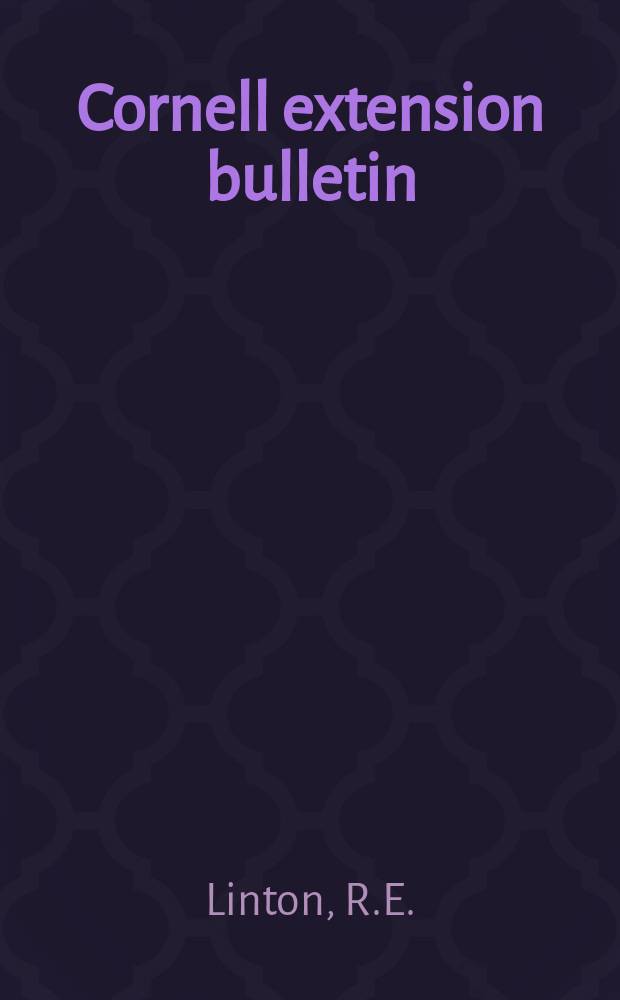 Cornell extension bulletin : The economics of poultry manure disposal