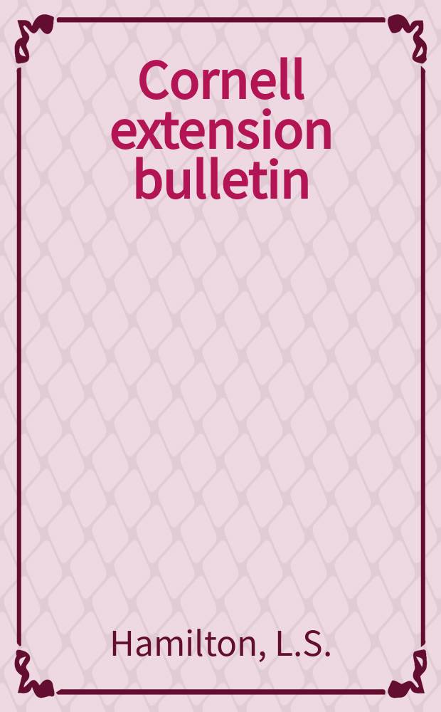 Cornell extension bulletin : The Arnot forest