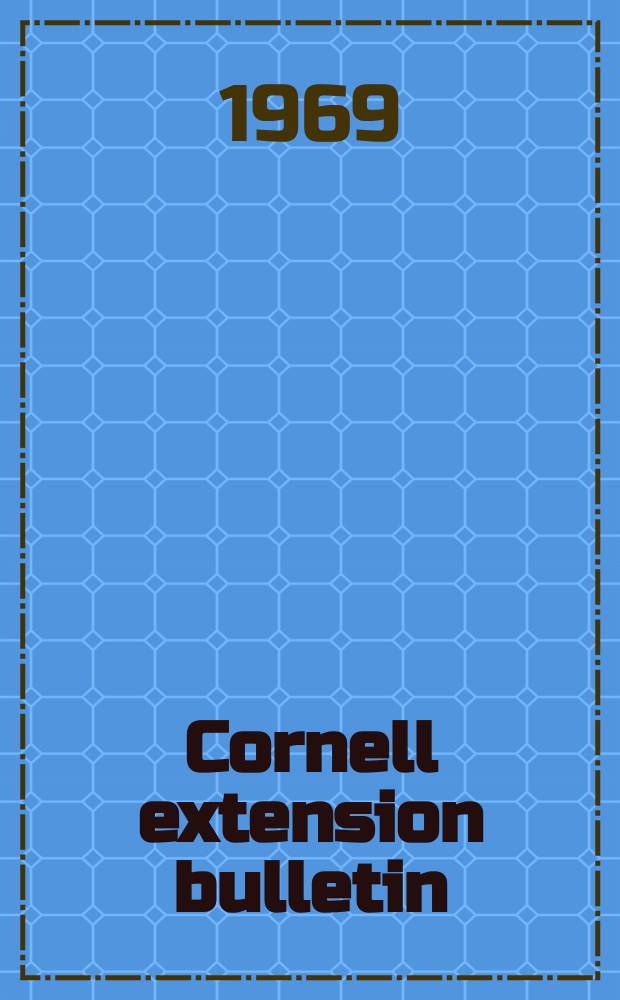 Cornell extension bulletin : What's in home cleaning products and why?
