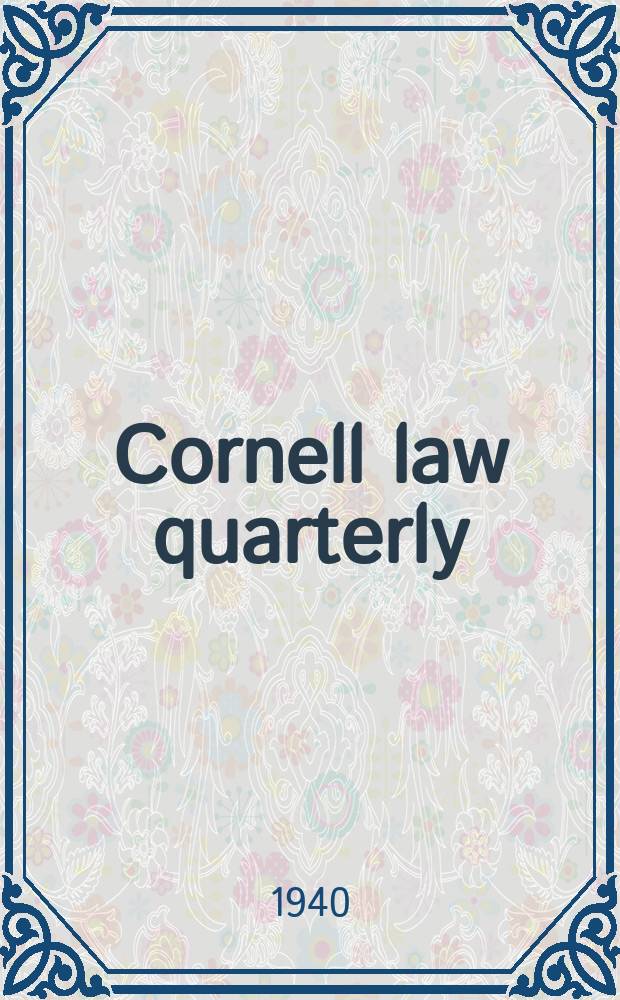 Cornell law quarterly