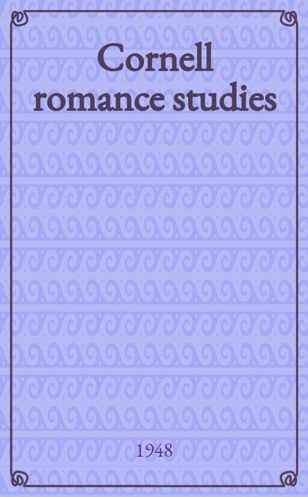 Cornell romance studies