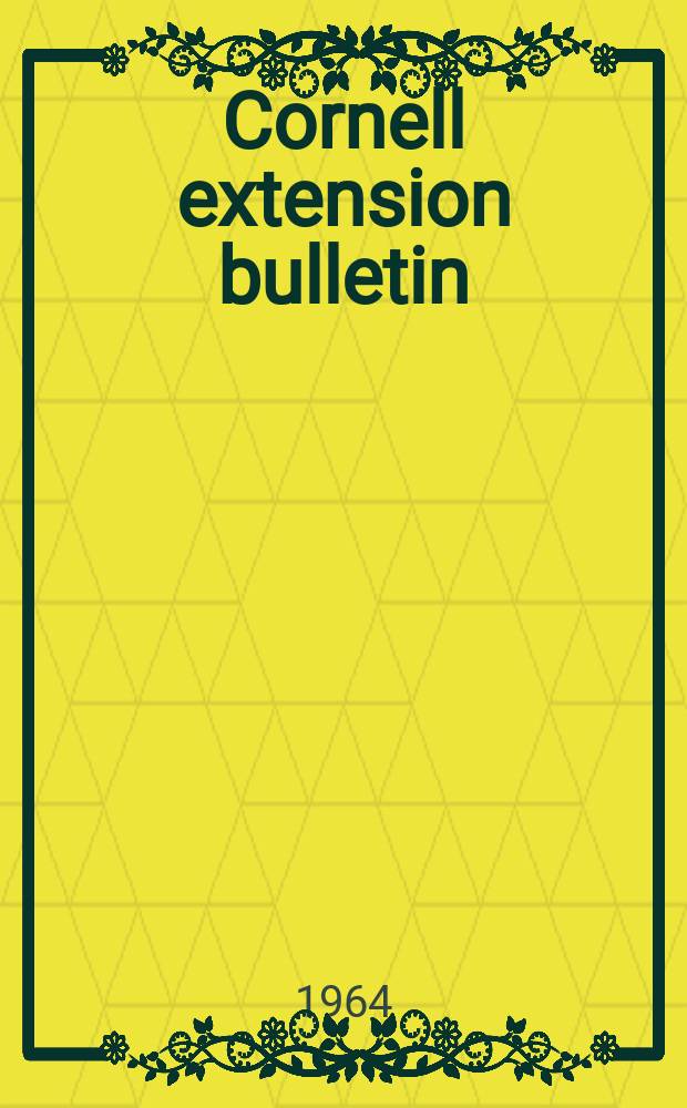 Cornell extension bulletin : Herdmate comparisons and their use in evaluating dairy cows