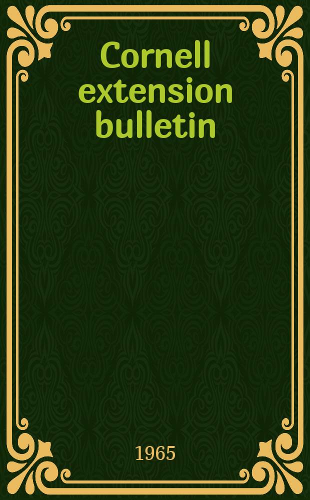 Cornell extension bulletin : Water supplies for rural fire protection