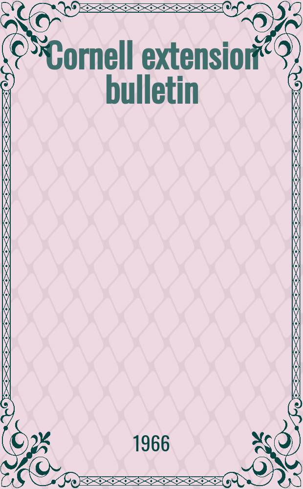 Cornell extension bulletin : Horse health hints