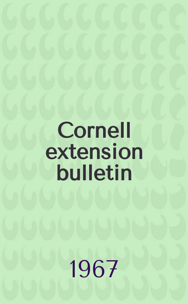 Cornell extension bulletin : Apple varieties for New York state