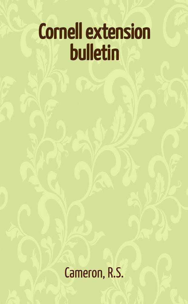 Cornell extension bulletin : Biology and control of turfgrass weevil ...