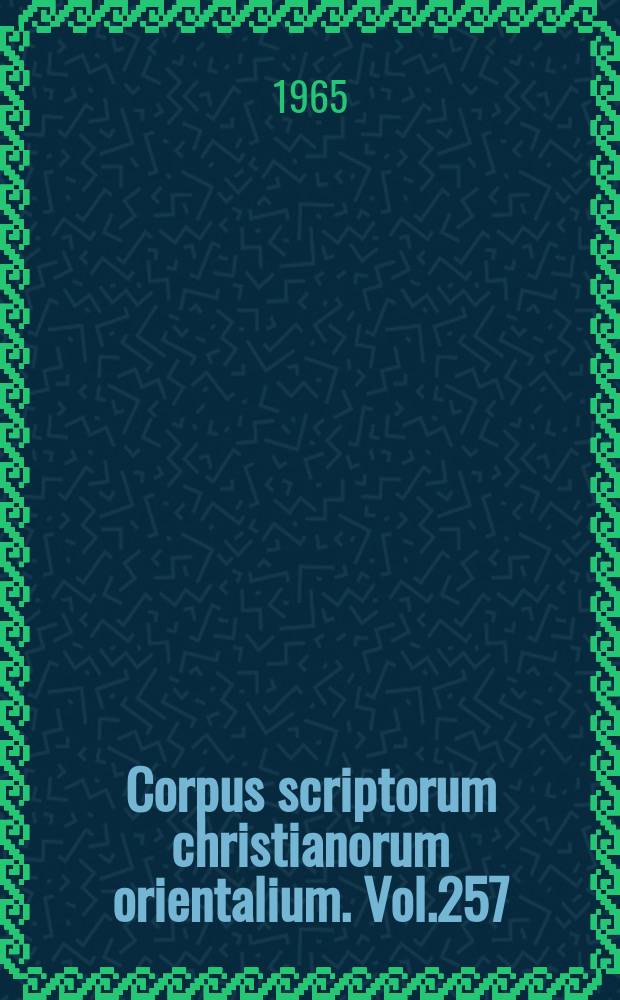 Corpus scriptorum christianorum orientalium. Vol.257 : Athanasiana syriaca