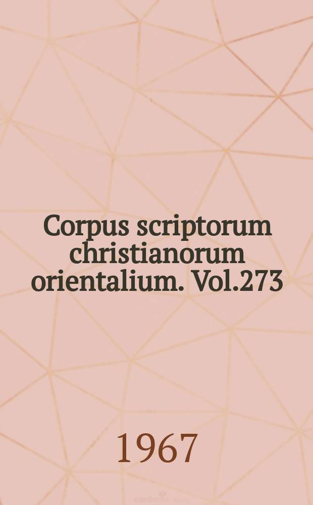 Corpus scriptorum christianorum orientalium. Vol.273 : Athanasiana syriaca
