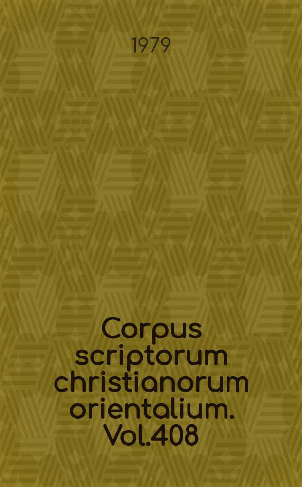 Corpus scriptorum christianorum orientalium. Vol.408 : The Didascalia Apostolorum in Syriac