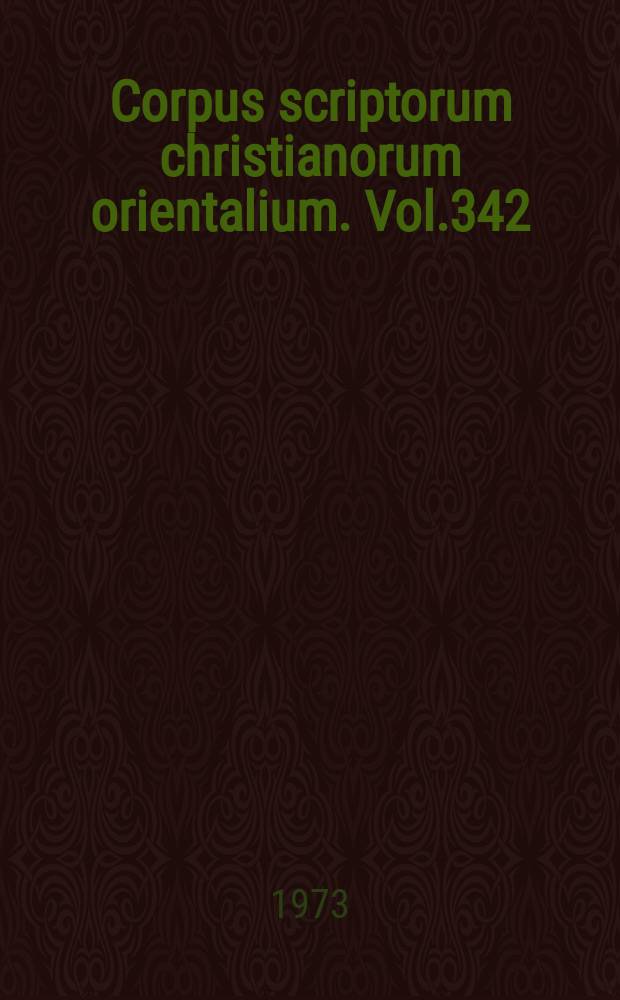 Corpus scriptorum christianorum orientalium. Vol.342 : De Transitu Mariae apocrypha aethiopice
