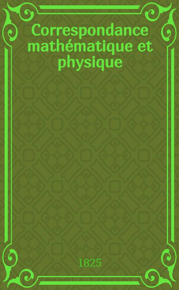 Correspondance mathématique et physique