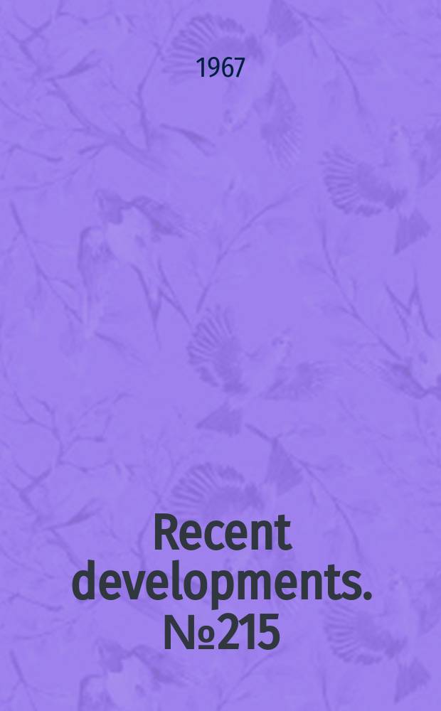Recent developments. №215 : Library of congress to start pilot project for proposed national program to preserve books printed on bad paper