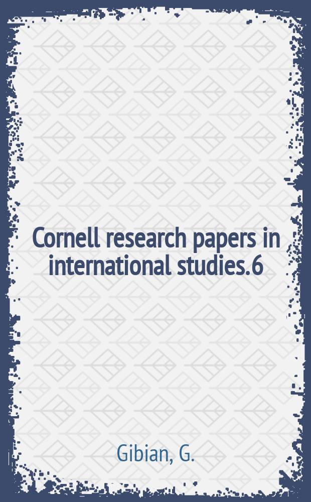 Cornell research papers in international studies. 6 : Soviet Russian literature in English