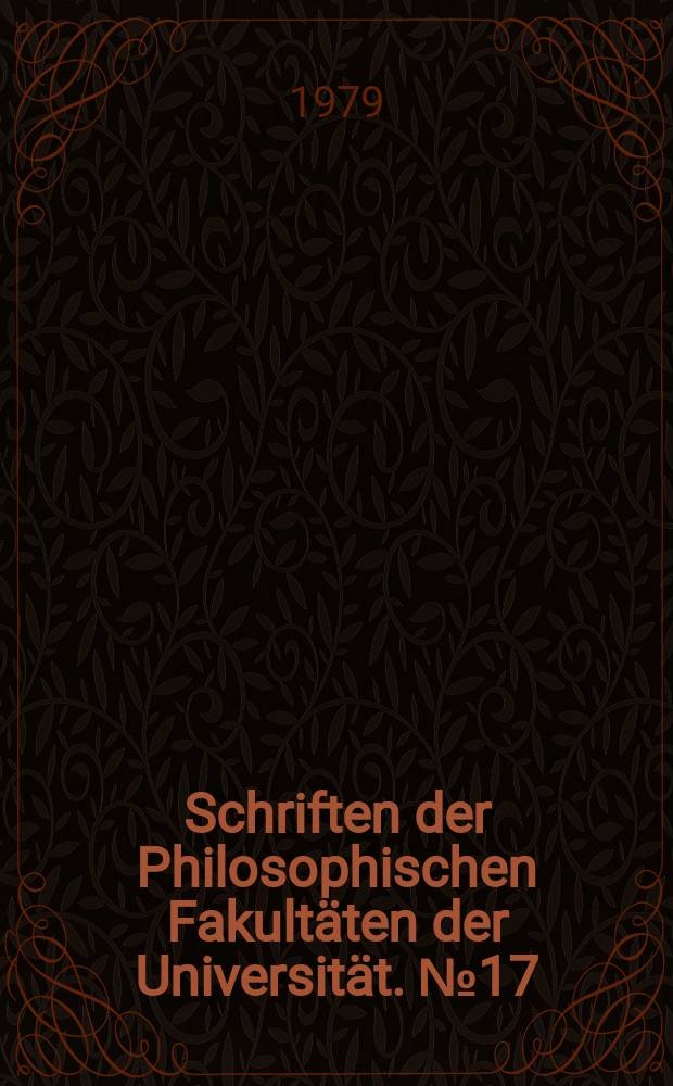 Schriften der Philosophischen Fakultäten der Universität. №17 : Dreißin Jahre Bundesrepublik