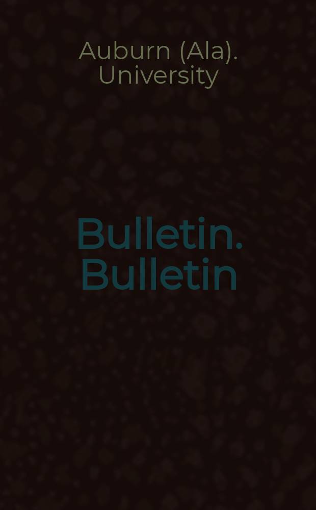 Bulletin. Bulletin