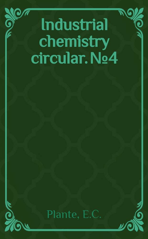 Industrial chemistry circular. №4 : Separation of ergot from rye corn