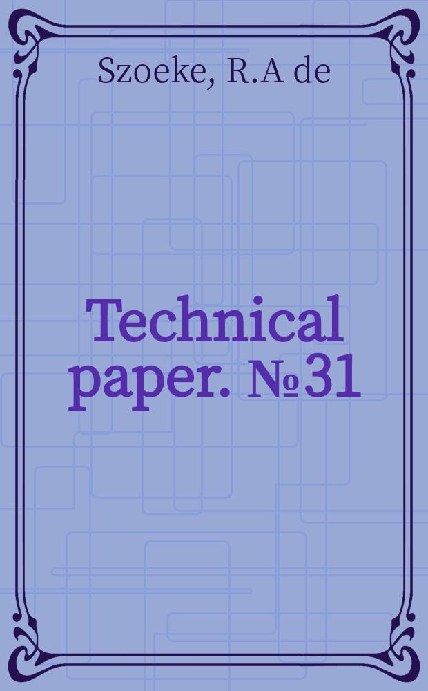 Technical paper. №31 : Long waves of Norfolk Island