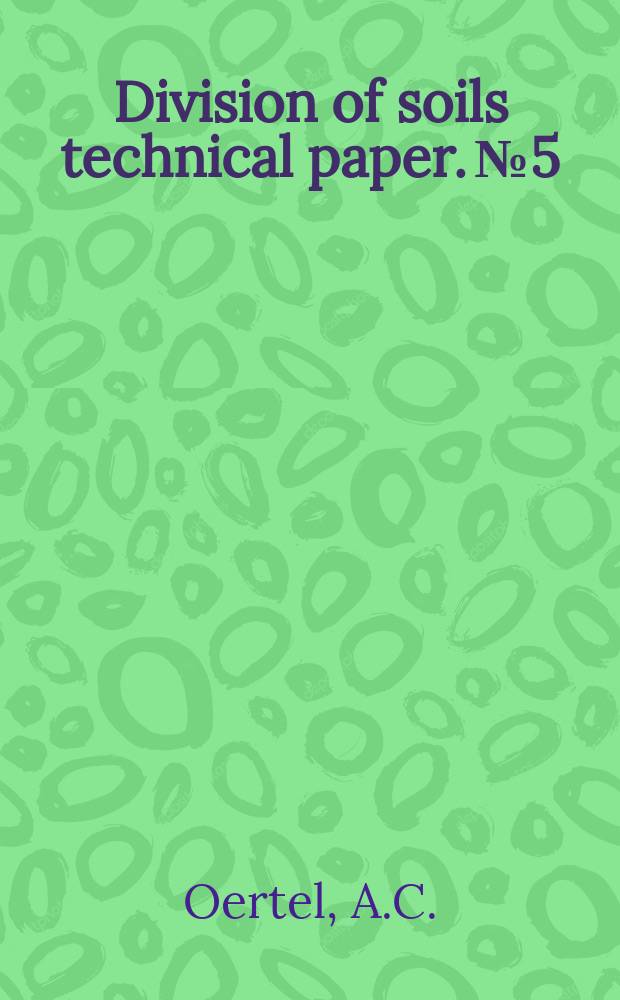 Division of soils technical paper. №5 : Computer programs for use in x - ray spectrography