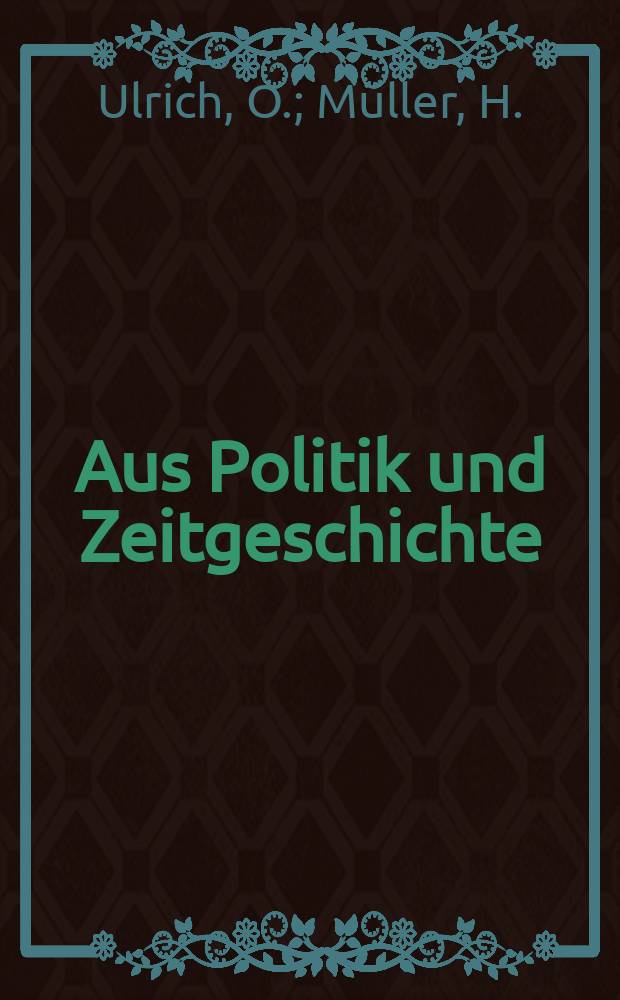 Aus Politik und Zeitgeschichte : Beil. zur Wochenzeitung Das Parlament. 1980, №6 : Wachstum .... Erdöl und Sicherheit ...