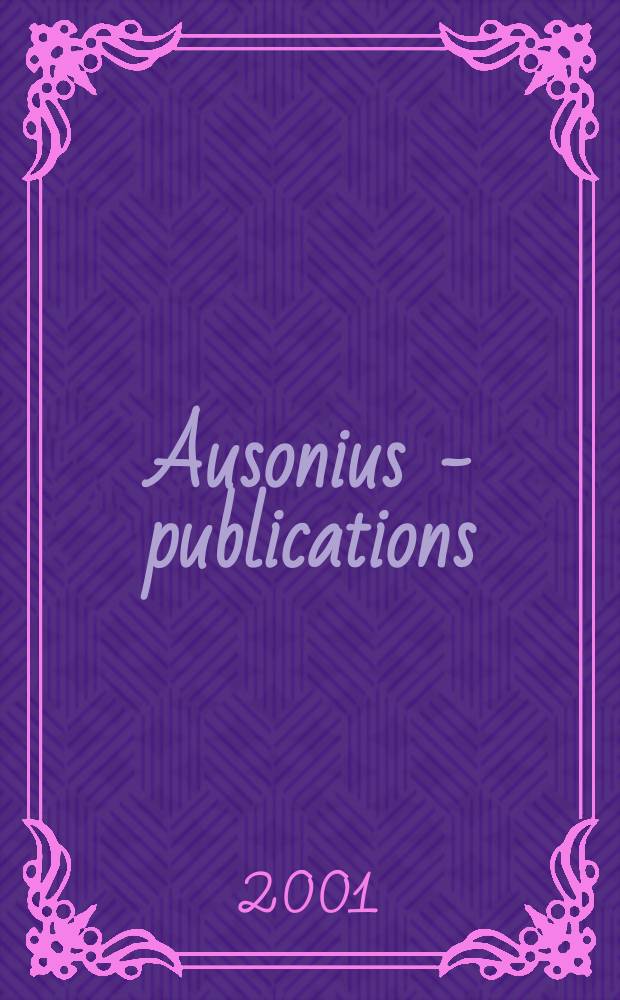 Ausonius - publications : Études. 7 : Origines gentium