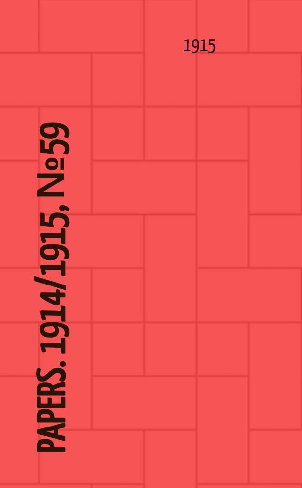 [Papers]. 1914/1915, №59 : Parliamentary standing committee on public works. Report on the question of the construction of a main sewer for the city of Canberra