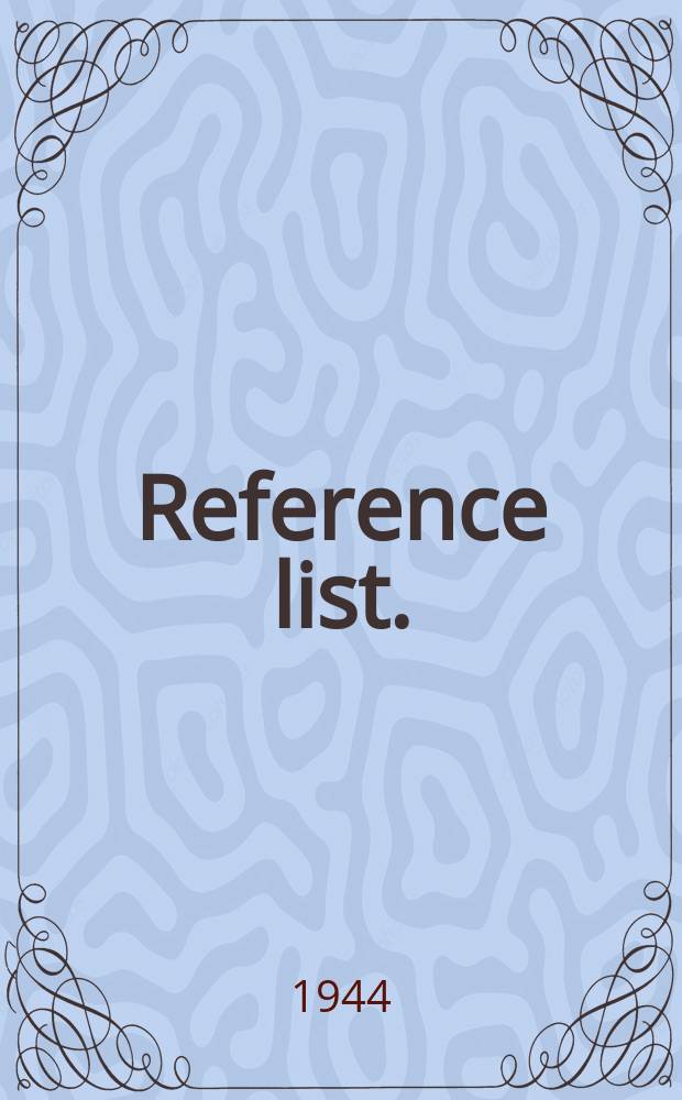 Reference list.