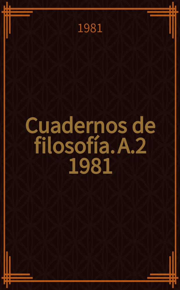 Cuadernos de filosofía. A.2 1981/1983, №5