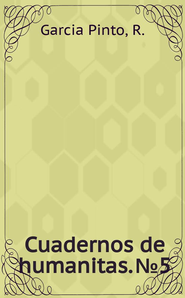 Cuadernos de humanitas. №5 : Autores y personajes