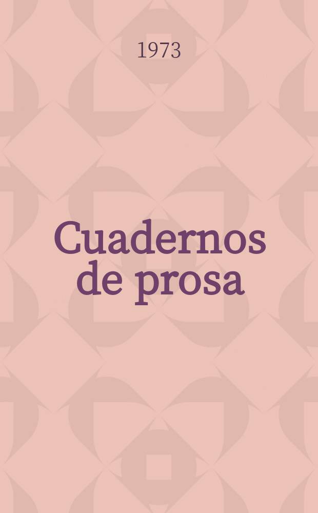 Cuadernos de prosa