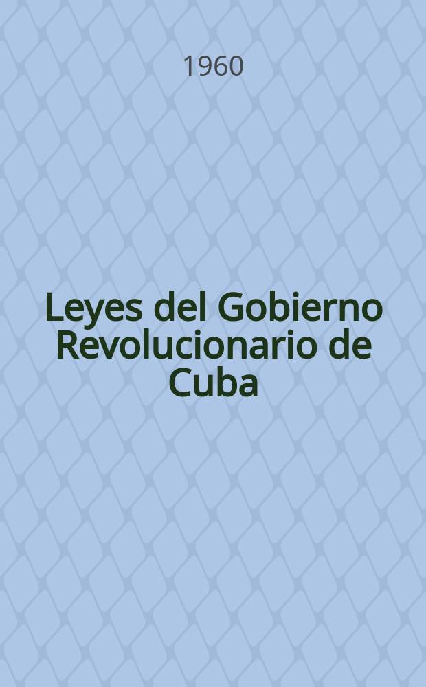 Leyes del Gobierno Revolucionario de Cuba