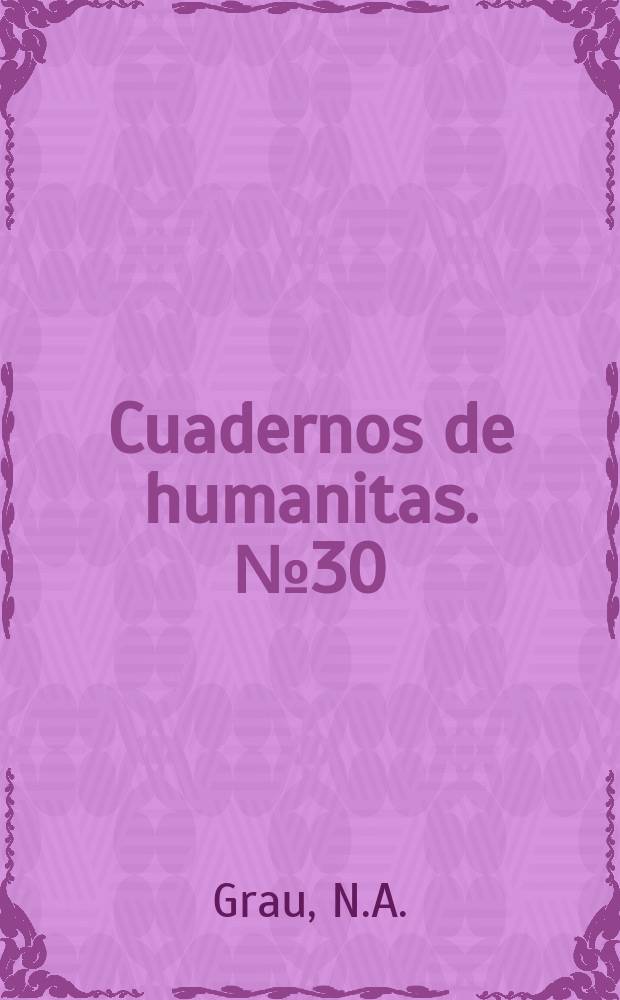 Cuadernos de humanitas. №30 : Notas sobre la antropología platónica